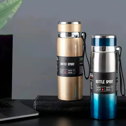 Insulated Stainless Steel Water Bottle – Thermal Flask with Portable Lid for Hot & Cold Drinks