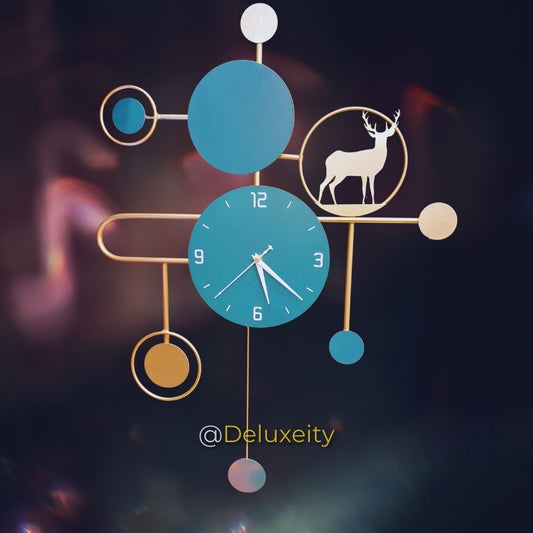 Modern Wall Clock – Abstract Shapes with Silent Quartz Movement