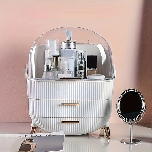 Elegant Portable Makeup & Jewelry Organizer – Lightweight Storage Box with Handle