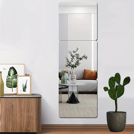 Modern 3D Acrylic Mirror – 20x20cm - Shatterproof & Stylish