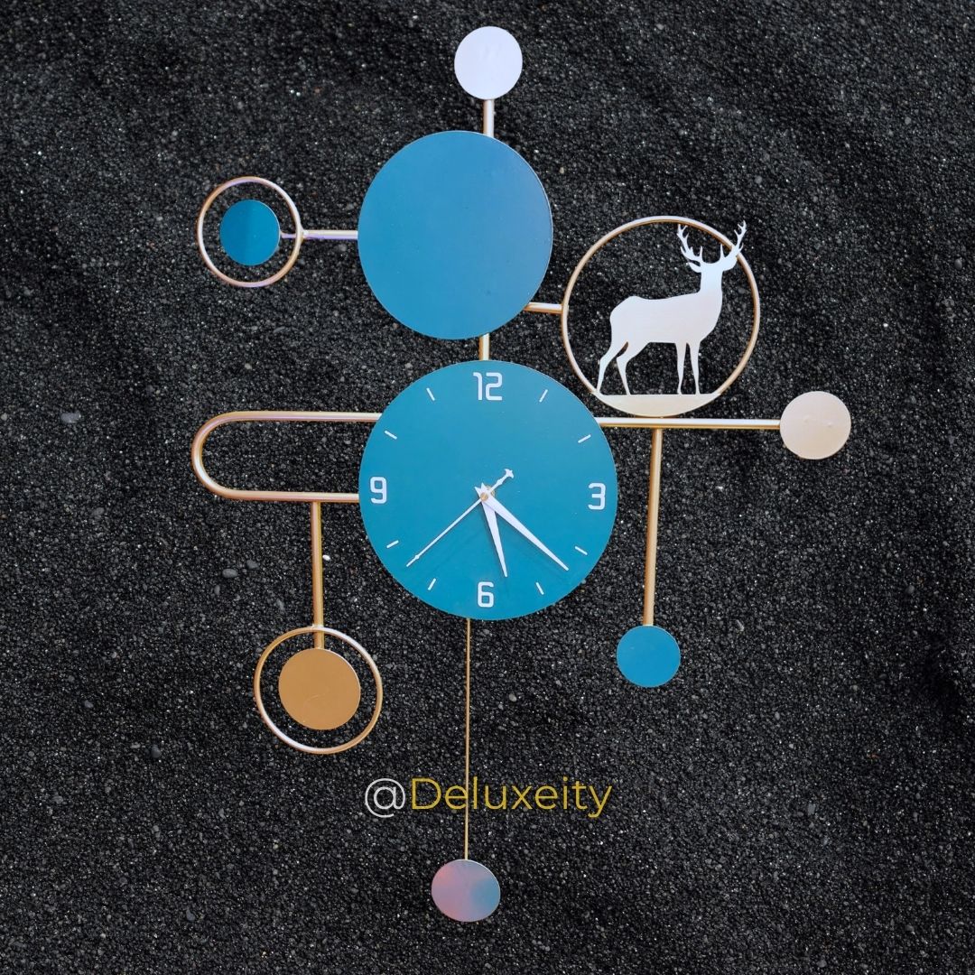 Modern Wall Clock – Abstract Shapes with Silent Quartz Movement