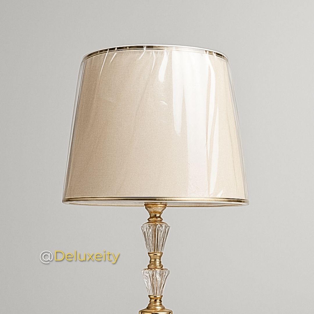 Premium Bedside Table Lamp – Crystal and Gold Finish