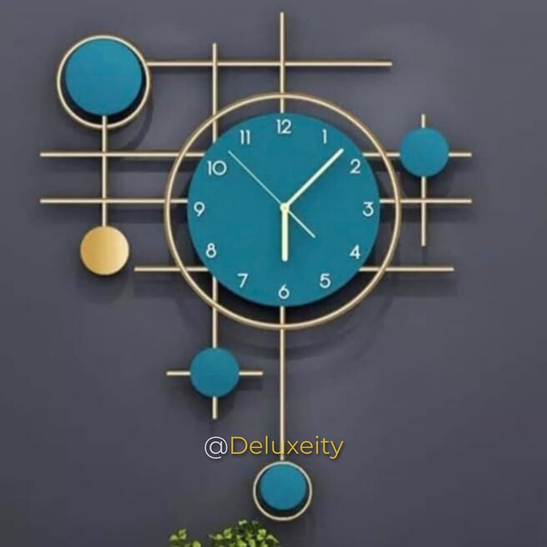 Modern Wall Clock – Abstract Shapes with Silent Quartz Movement