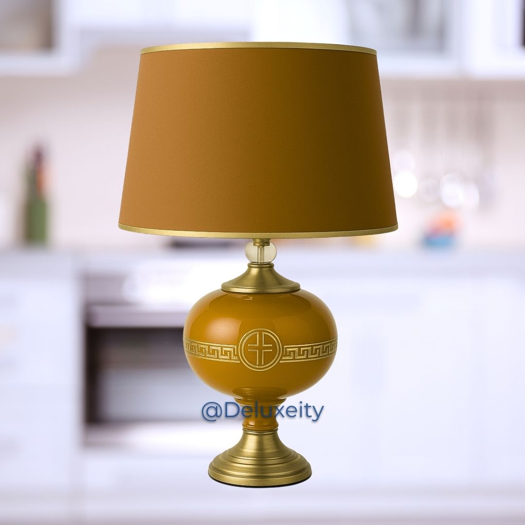 Luxury Red & Gold Table Lamp – Elegant Decorative Lighting for Home & Office