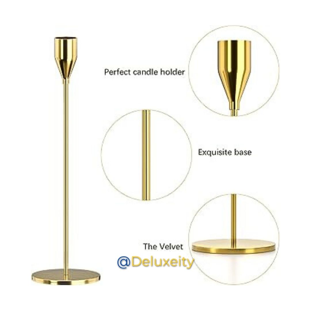 Classic French Gold Candle Holders-Set of 3