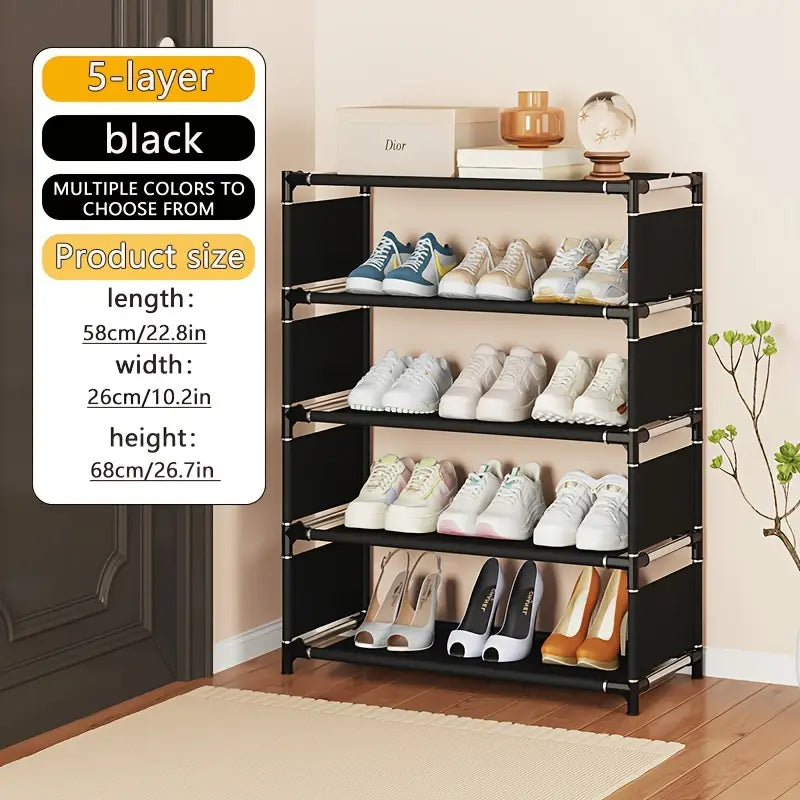 Tiered Space-Saving Shoe Rack – Stackable & Expandable Organizer for Entryway, Bedroom & Dorm
